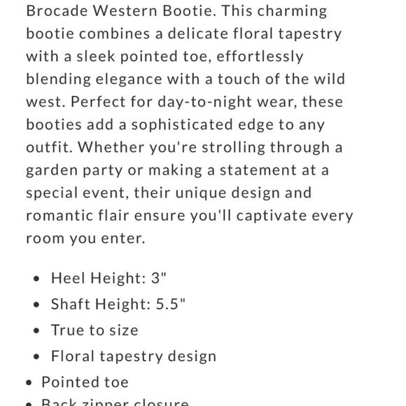 Brand new garden stroll brocade tapestry floral western boots 10 - Picture 6 of 6